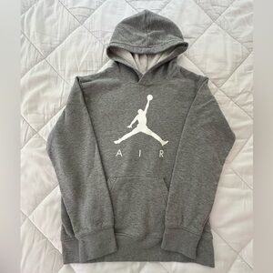 Jordan Boy’s Gray Hoodie with White Logo Size L